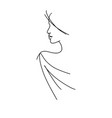 line drawing a beautiful woman 15 vector image