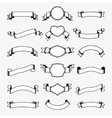 ribbon banners monochrome set vector image