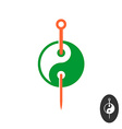 acupuncture logo concept with needle and yin yang vector image