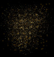gold glitter texture isolated on black amber vector image