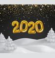 happy new 2020 year golden numbers vector image