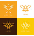 honey bee concept - emblems for food packaging vector image