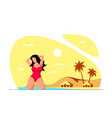 plus size woman posing at beach vector image