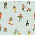 christmas and happy new year seamless pattern whit vector image vector image