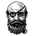 pirate with a smoking pipe and an eye patch vector image