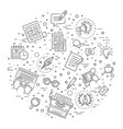 simple set of copywriting related line vector image vector image