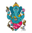 ganapati meditation in lotus pose vector image vector image