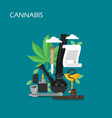 medical cannabis set flat style design vector image vector image