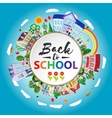 decorative kids back to school round emblem poster vector image