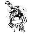 heart punched by knife vector image
