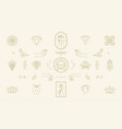 line women decoration design elements set vector image vector image