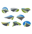 roads and speed highways icons vector image