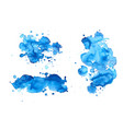 set of blue watercolor abstract backgrounds forms vector image vector image