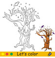 halloween kids coloring with template scary dead vector image
