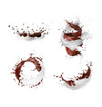 milk and chocolate wave splash drink food vector image