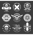 skateboarding light emblems vector image vector image
