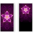 two banners with pink flower vector image vector image