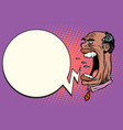 angry boss screaming the giant head african vector image vector image