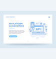 api platform web banner blue flat vector image