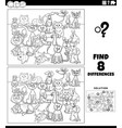 differences game with cartoon dogs and cats vector image