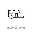 outline road caravan icon isolated black simple vector image