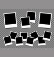 photo frame white plastic border on a transparent vector image