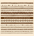 set of hand drawn seamless borders vector image