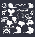 cartoon smoke comic clouds steaming flows vector image