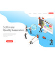 isometric flat landing page template vector image