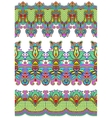 seamless ethnic floral paisley stripe pattern vector image