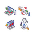 set of icons for high-tech analysis cloud vector image vector image