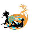 cocktails on beach vector image