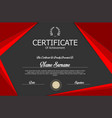 elegant red and gray certificate template vector image