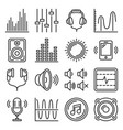 sound and music volume icons set vector image vector image