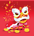 super cute chinese new year lion dance vector image