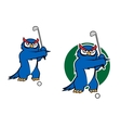 cartoon owl mascot playing golf vector image