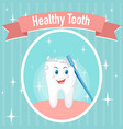dental healthy teeth brushing itself poster vector image