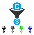 euro dollar conversion funnel flat icon vector image