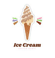 Ice cream logo italian gelateria cafeteria cone Vector Image