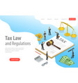 isometric flat landing page template of tax vector image