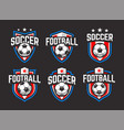 soccer emblems set vector image
