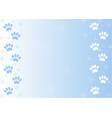 winter paw prints in the snow background vector image