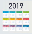 calendar 2019 week starts from sunday business vector image