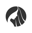 circle women hair logo creative concept vector image
