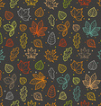 different leaves silhouettes seamless pattern vector image