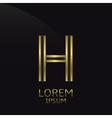 golden h letter vector image