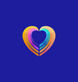 heart colorful gradient logotype charity vector image vector image