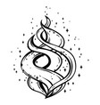 magic fire with stars vector image
