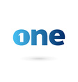 number one 1 word logo icon design template vector image