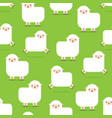 seamless pattern with lambs white fluffy sheep vector image vector image